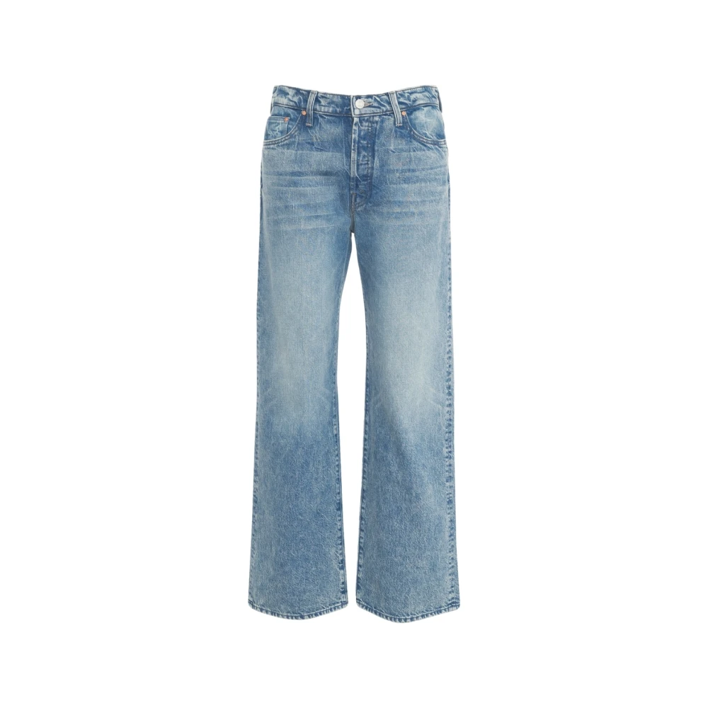 Mother Blauwe Wide-Leg Jeans Lil Dodger Button Blue Dames