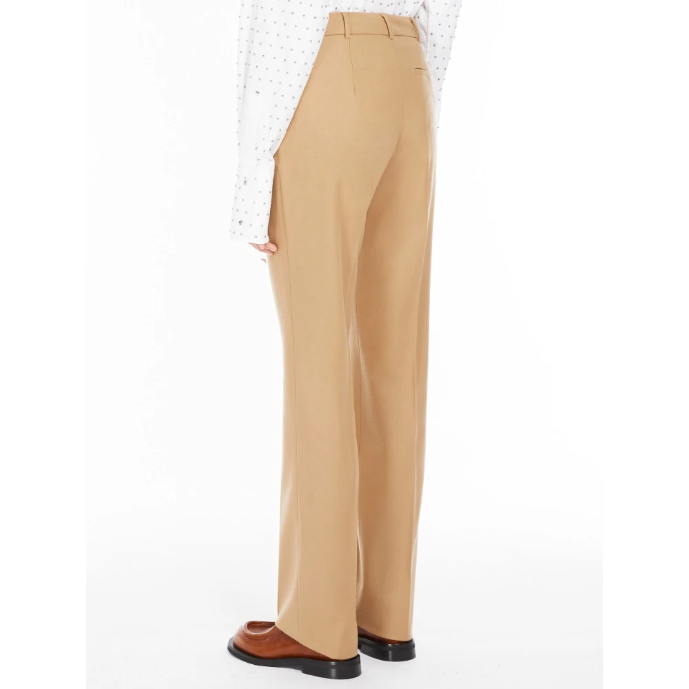 SPORTMAX Bruine Flanellen Broek met Kristaldecoratie Brown Dames
