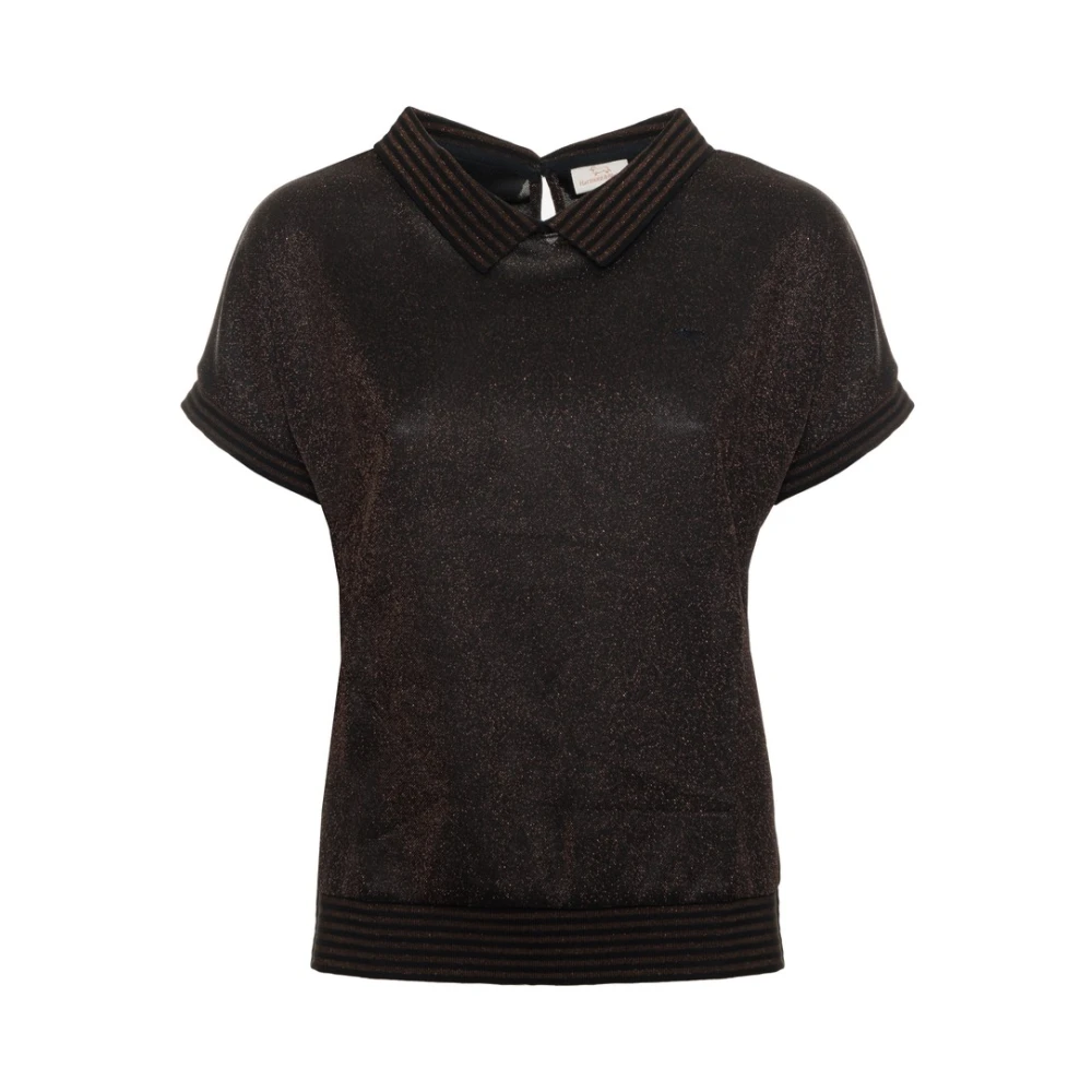 Harmont & Blaine Polo shirt met korte mouwen en zichtbaar logo Brown Dames
