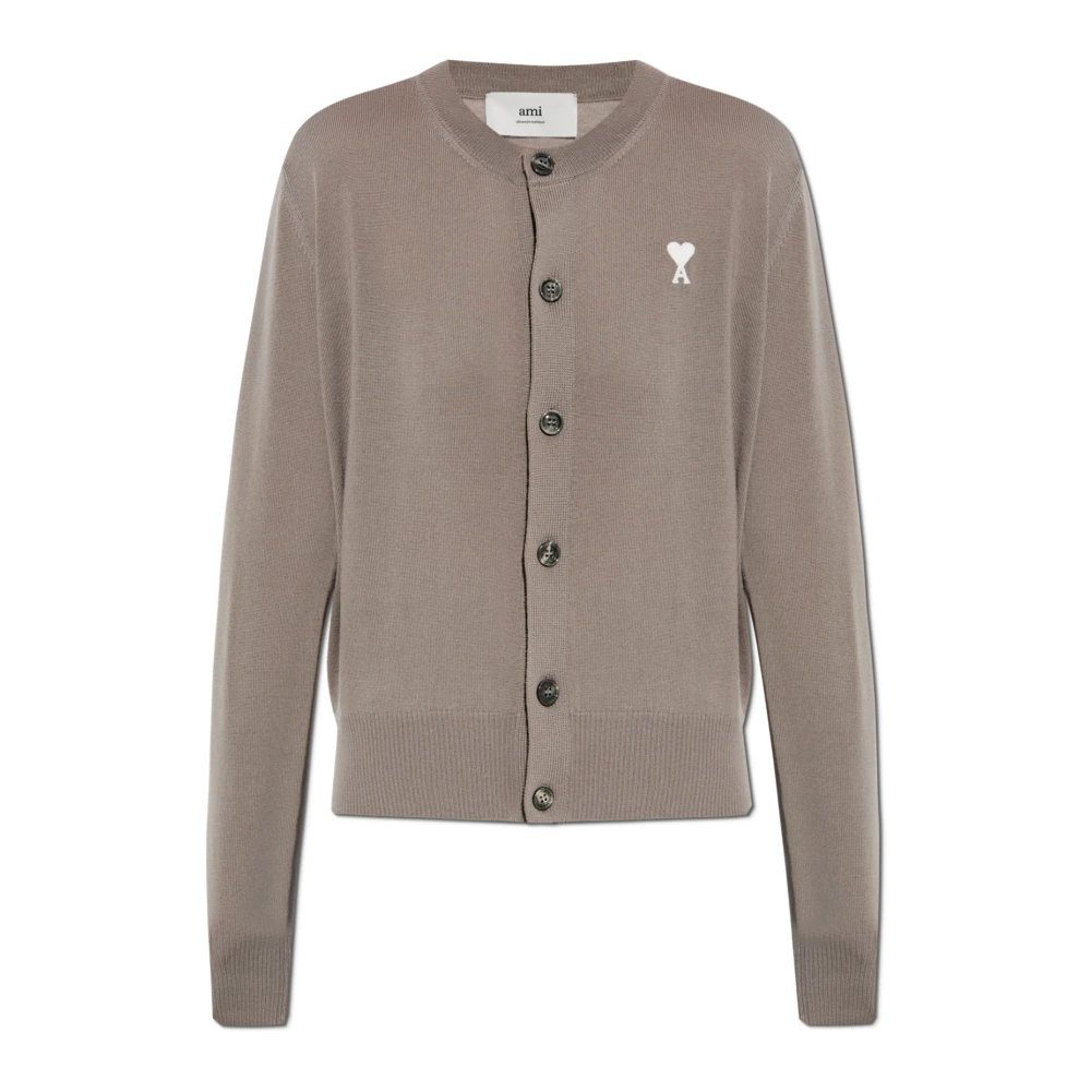 Ami Paris Merino wollen cardigan Gray Dames