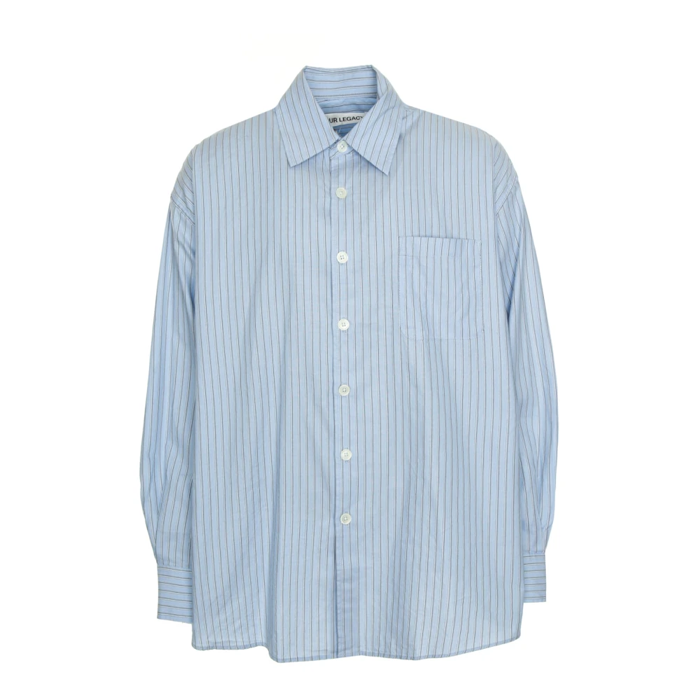 Our Legacy Casual Gestreept Overhemd met Kent Kraag Blue Heren