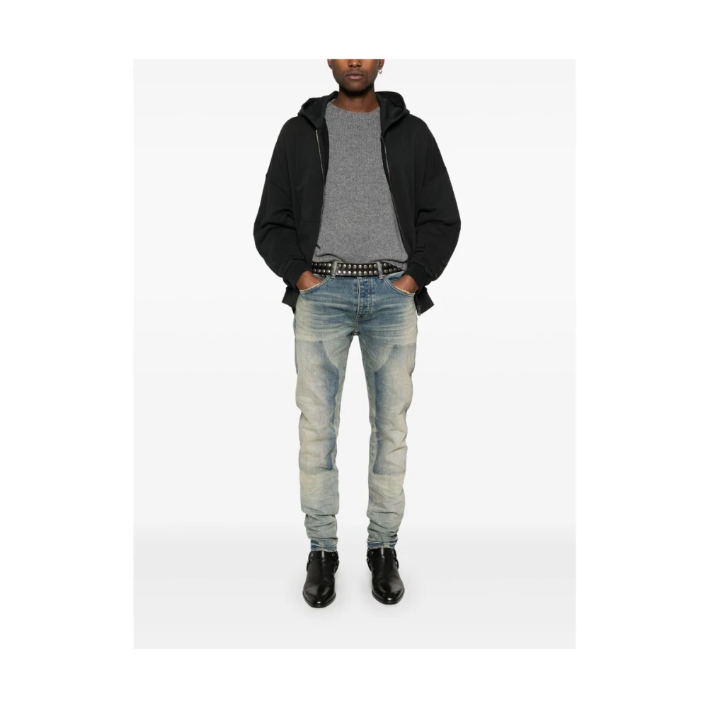 Purple Brand Indigo Blauwe Klassieke Jeans met Logopatch Blue Heren