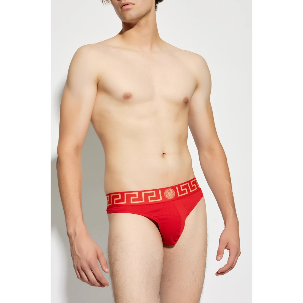Versace Katoenen string Red Heren
