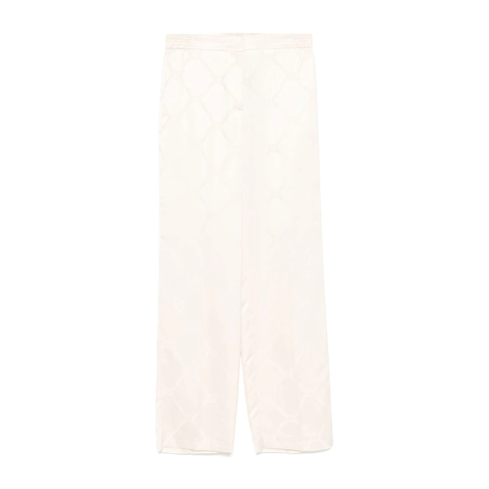 Twinset Women's White Straight Trousers, Xl, Trousers For