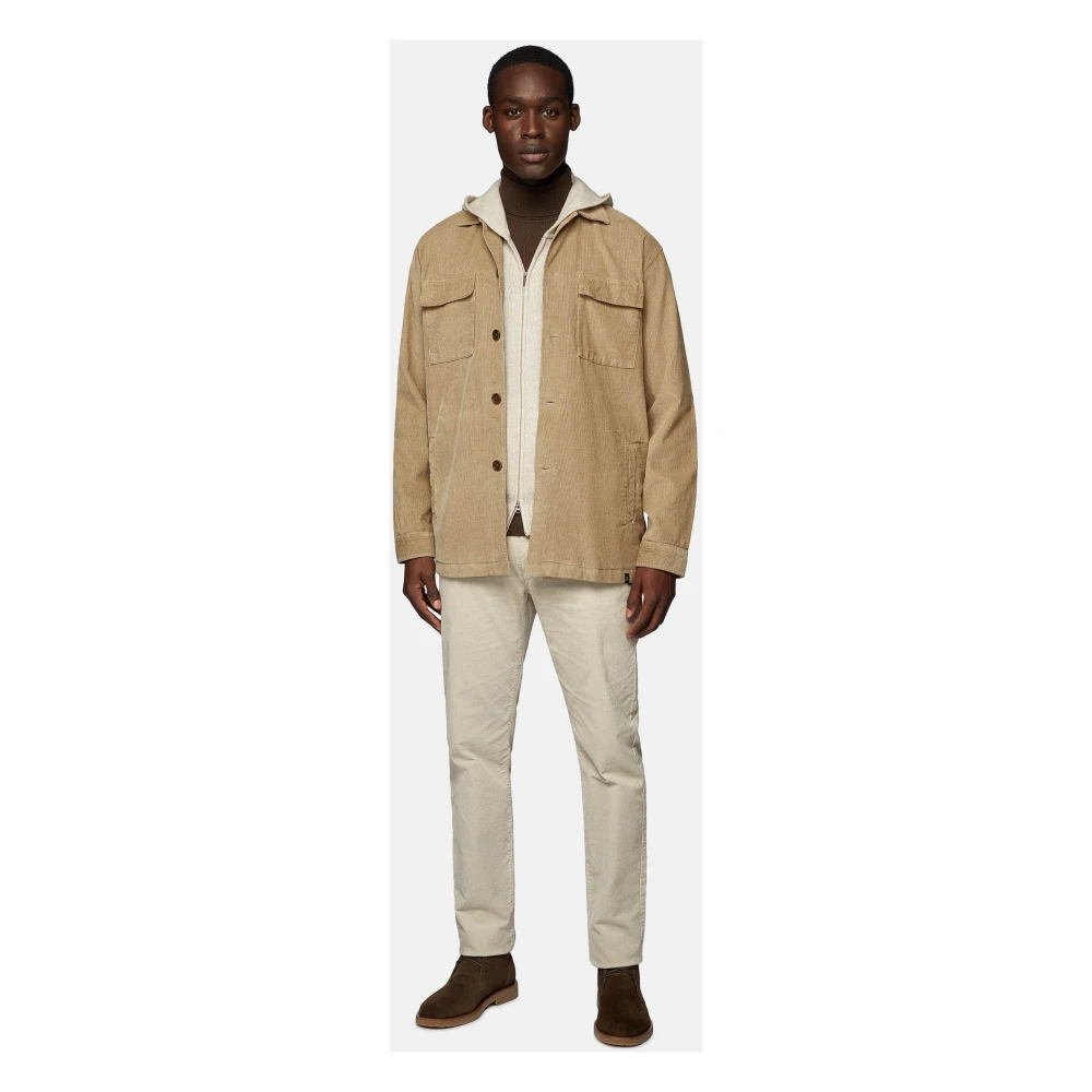 Boggi Milano Corduroy Shirt Jacket Style Link Blue Heren