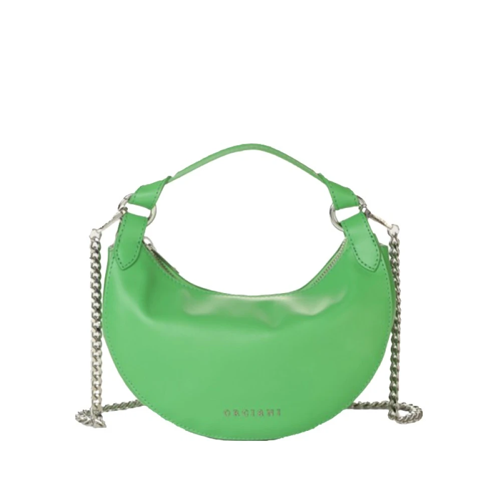 Orciani Vrouw Groente Tassen Dames, Groen, One Size, Leer, Stijlvolle Liberty/Vanity Tas Met Kettingriem