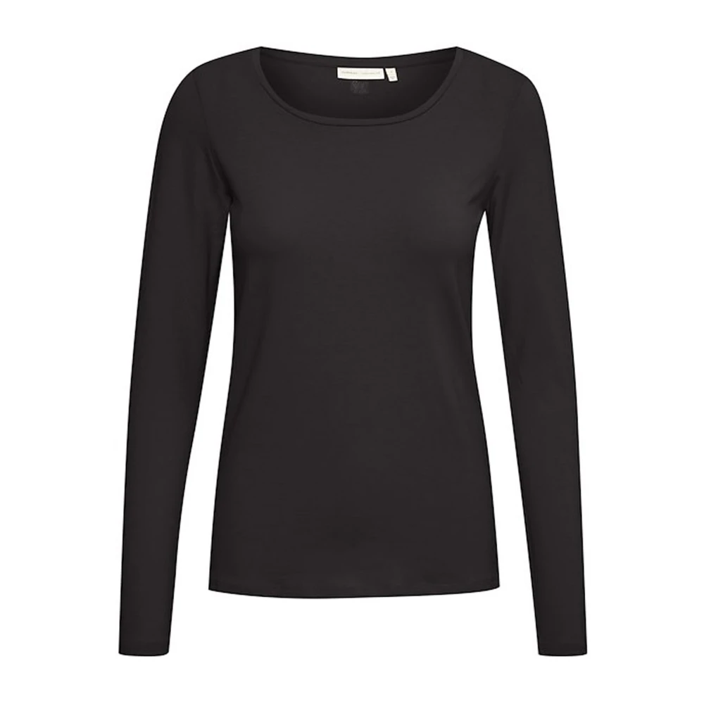 InWear Zwart Langemouw Figuur T-Shirt Black Dames