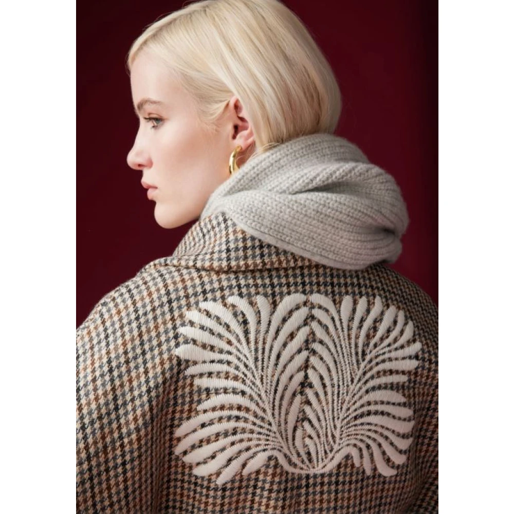 bazar deluxe Wollen Caban Jas Ruitpatroon Gray Dames