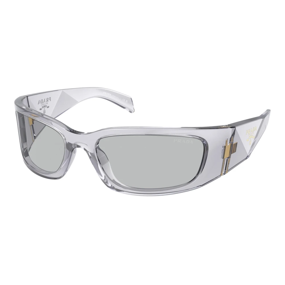 Prada Gray Modern Curved Sunglasses With Triangle Silhouettes - Unisex - Sunglasses - 60 Mm - Accessories