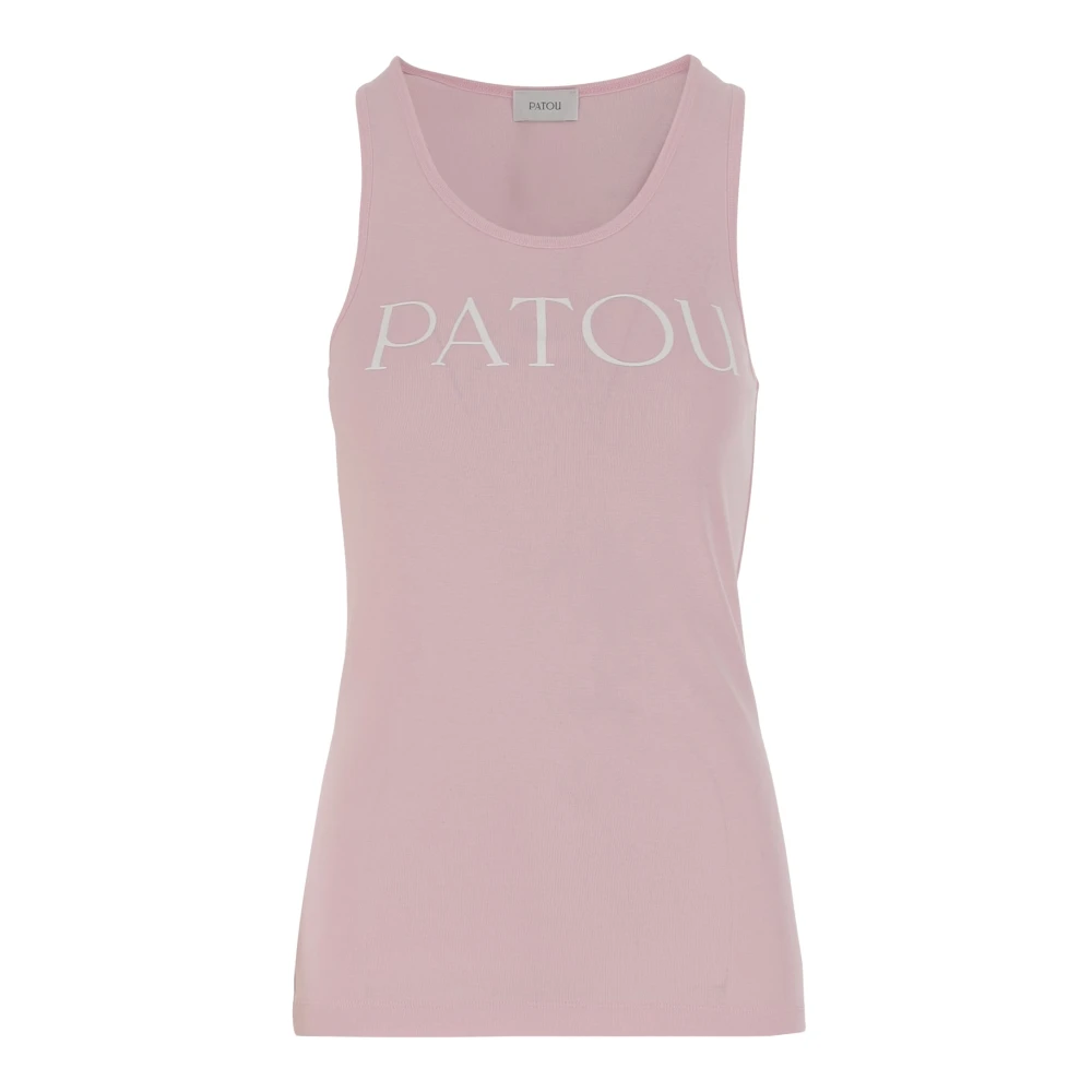 Patou Women's Pink Sleeveless Tops,, Logo Tank Top White Cotton Extra Small