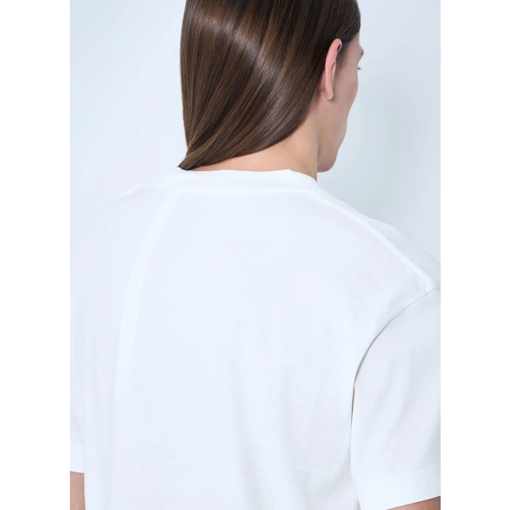 Moncler Katoenen Jersey Logo Print T-Shirt White Heren