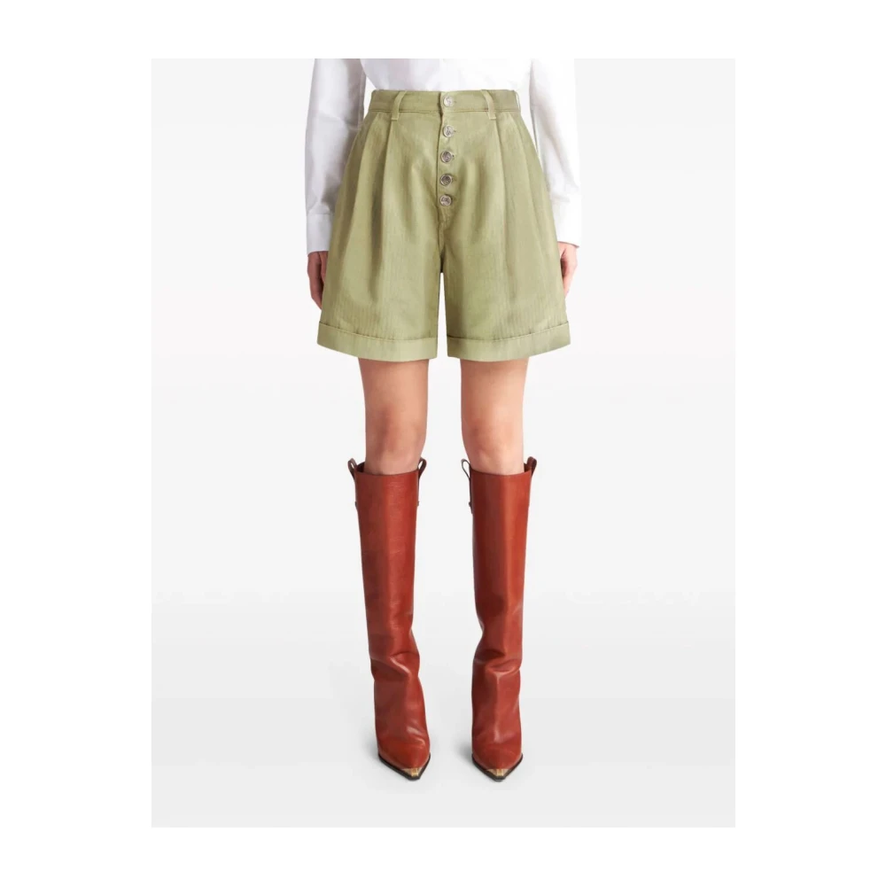 ETRO Stijlvolle olijfgroene zomershorts Green Dames