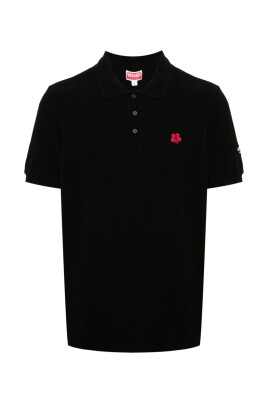 polo-noir-avec-broderie-florale