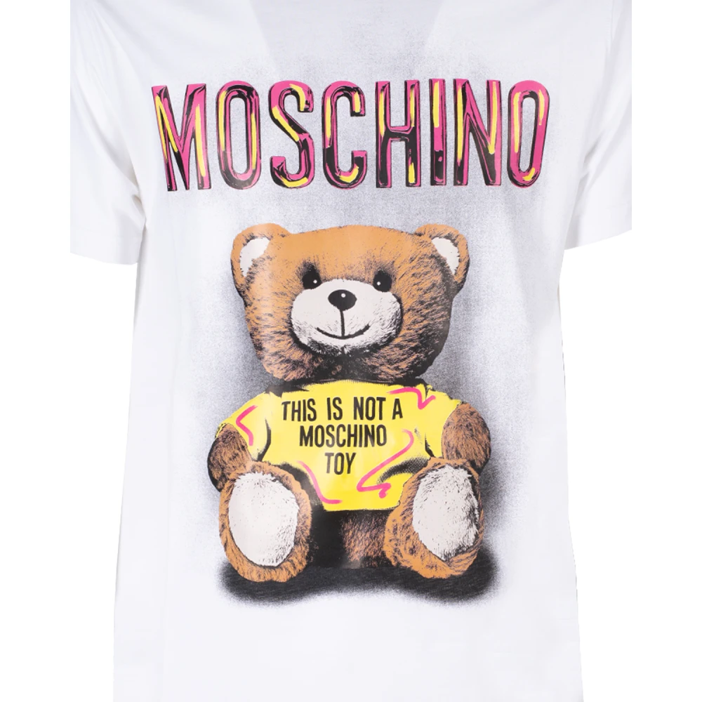 Moschino Teddy Tekening T-shirt White Heren