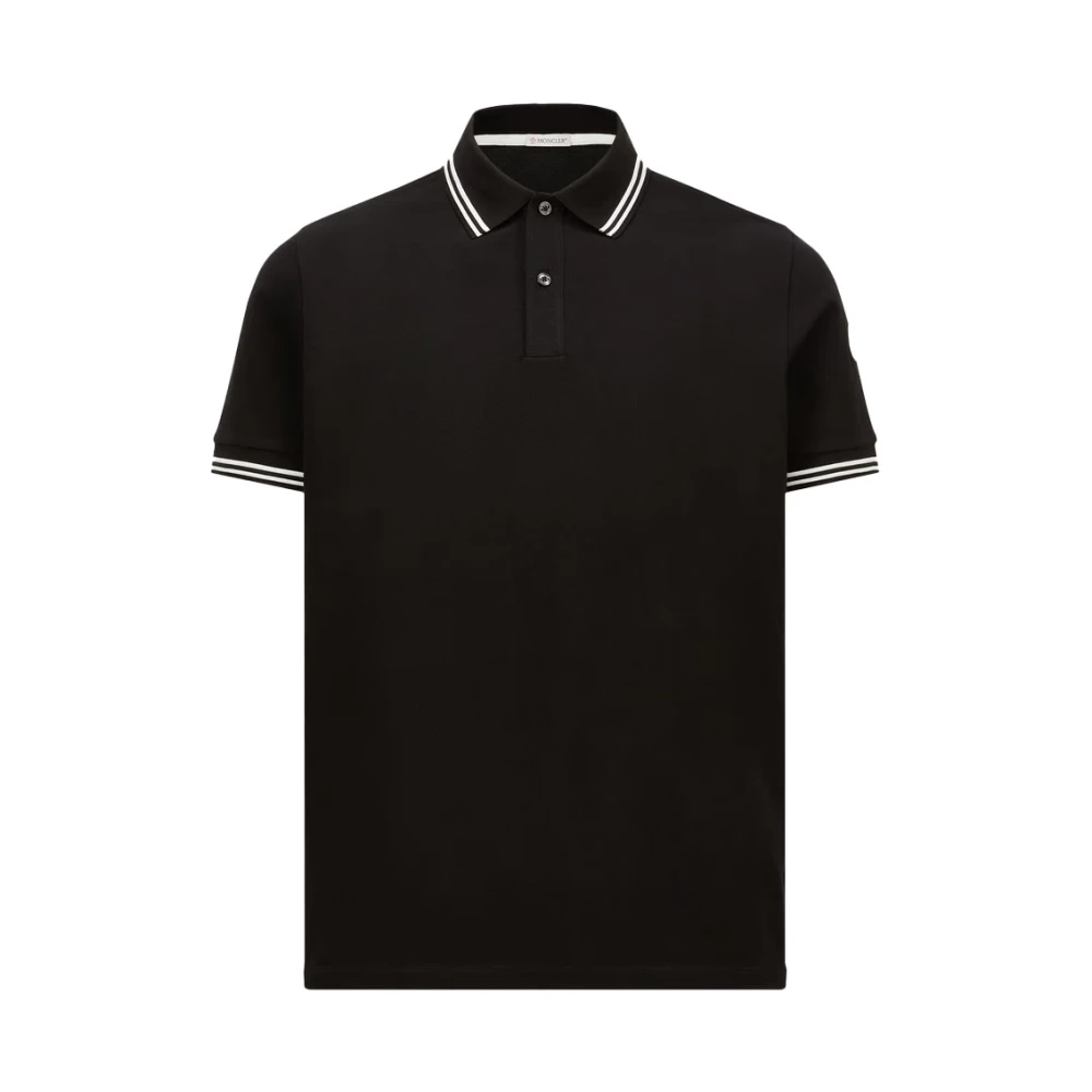 Moncler Gestreepte Trim Piquet Polo Black Heren