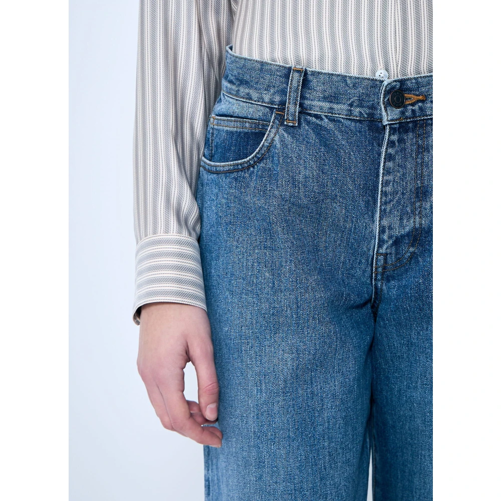 The Row Wijdvallende Vijf-Pocket Jeans Blue Dames