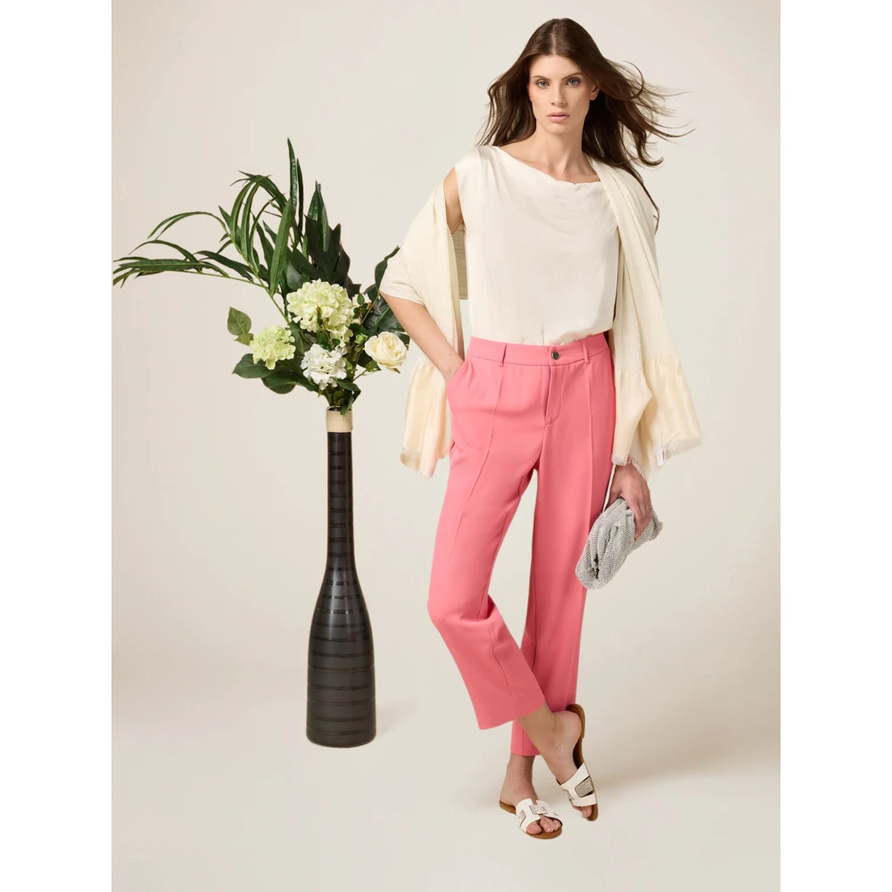 Oltre Slim Fit Tube Pants Pink Dames