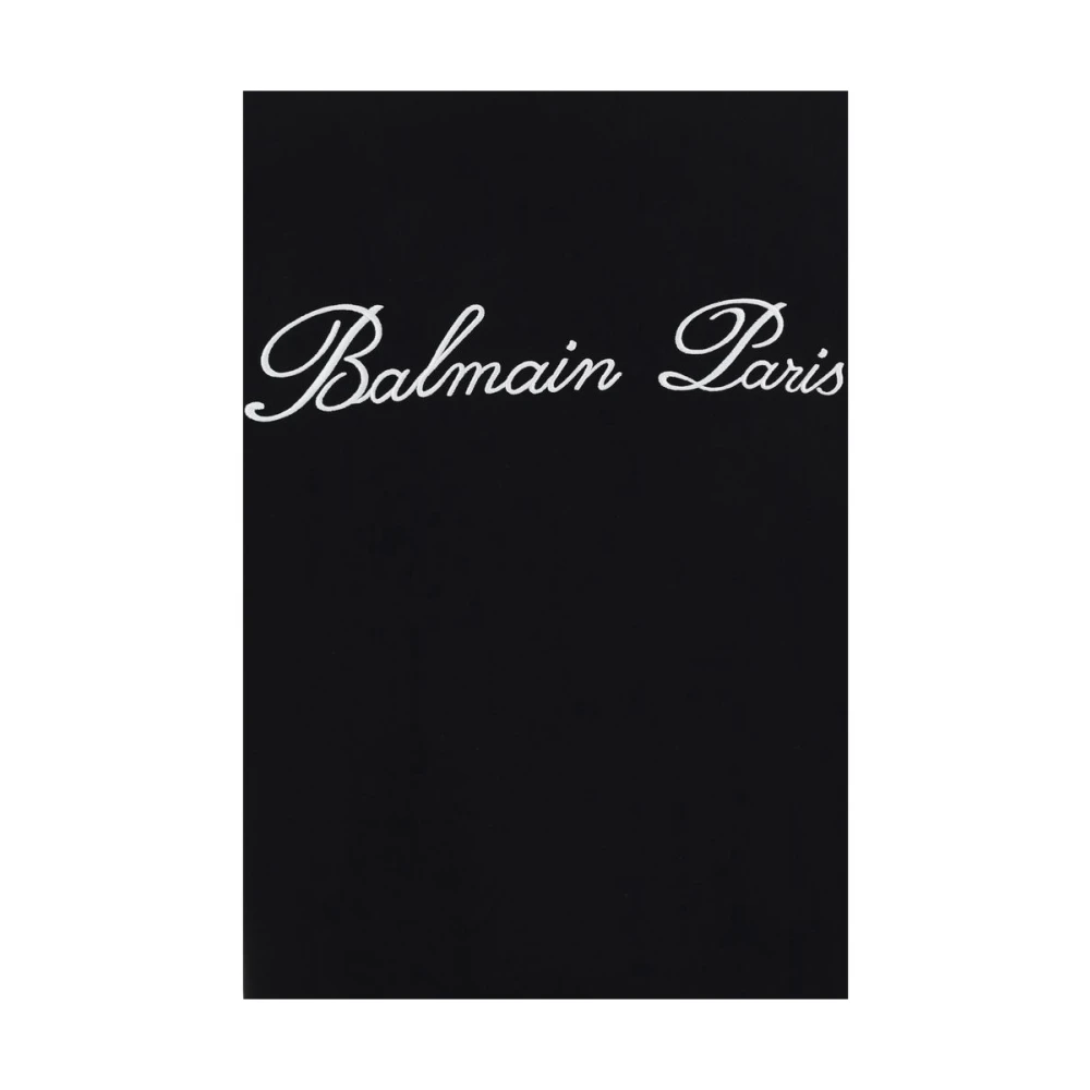 Balmain Monochrome Katoenen T-shirt met Iconisch Logo Black Heren