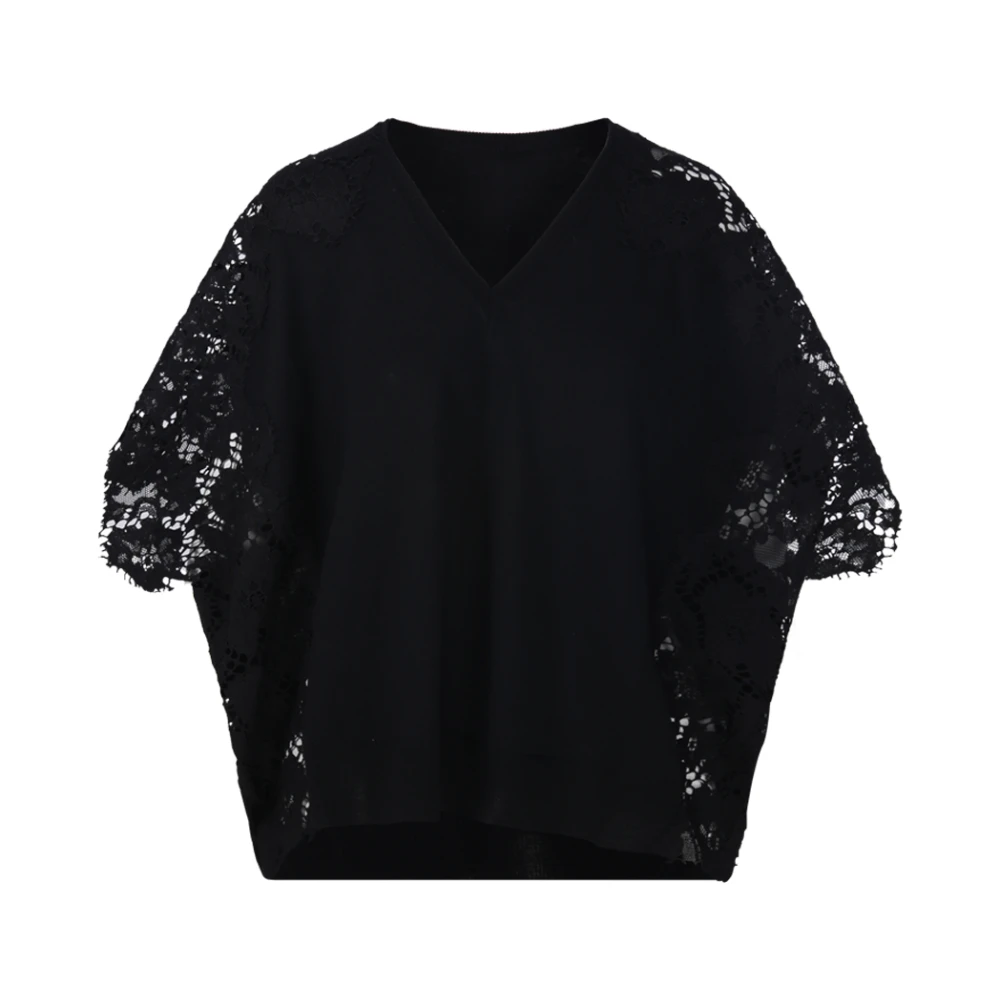 Nude Zwarte V-hals trui Black Dames