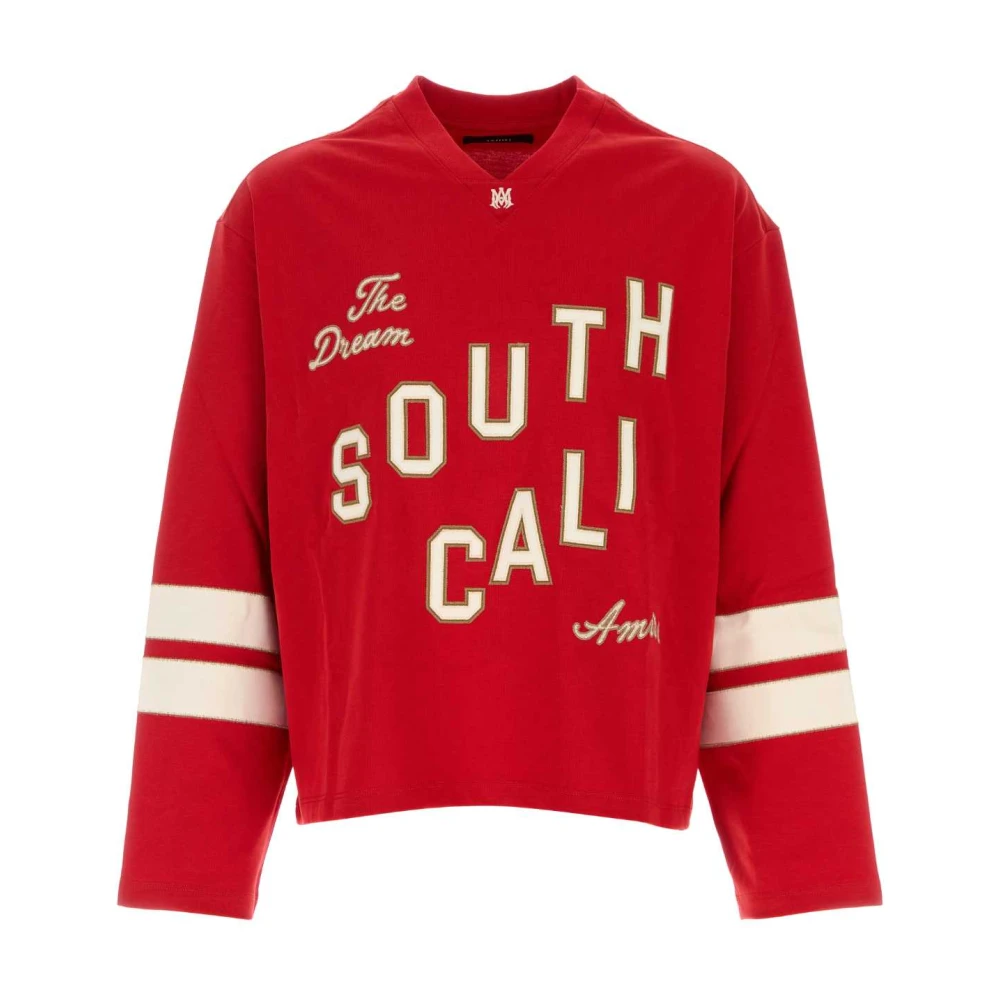 Amiri Red Sweatshirts, Male, S, Appliqué Long-Sleeve T-Shirt