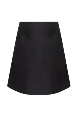 Svart Satin A-Linje Kjol