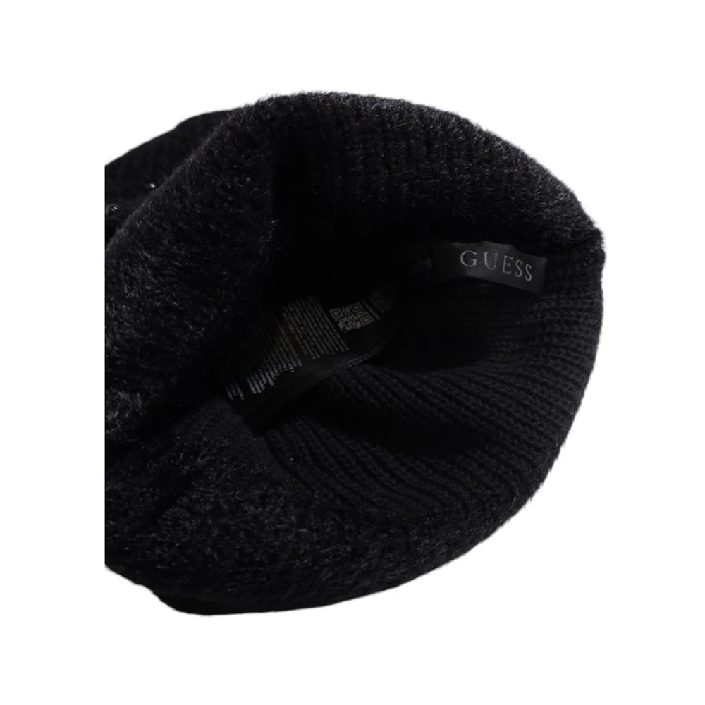 Guess Zwarte Katoenen Wintermuts Damescollectie Black Dames