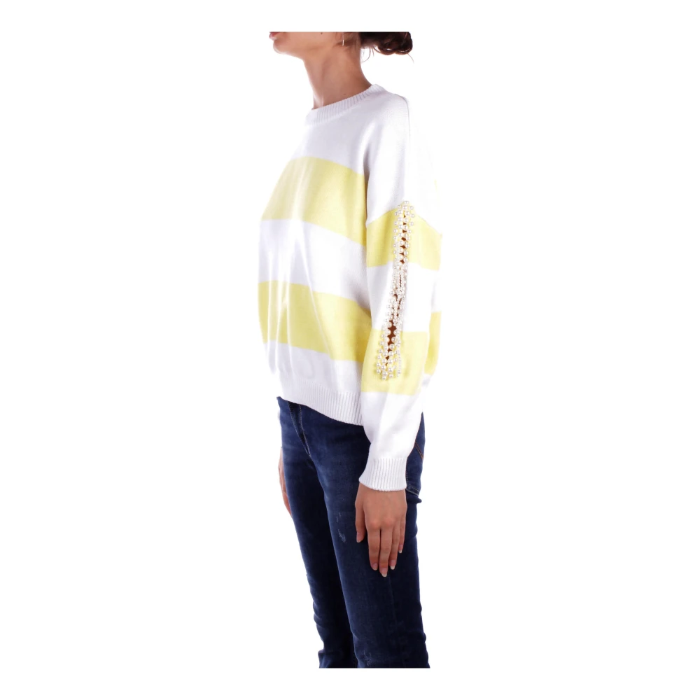 Liu Jo Witte Sweater met Cut-Out Details Multicolor Dames