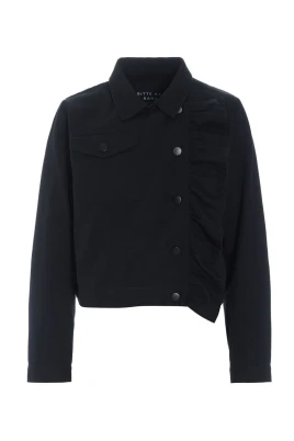 Denimjacka med dekorativ volang