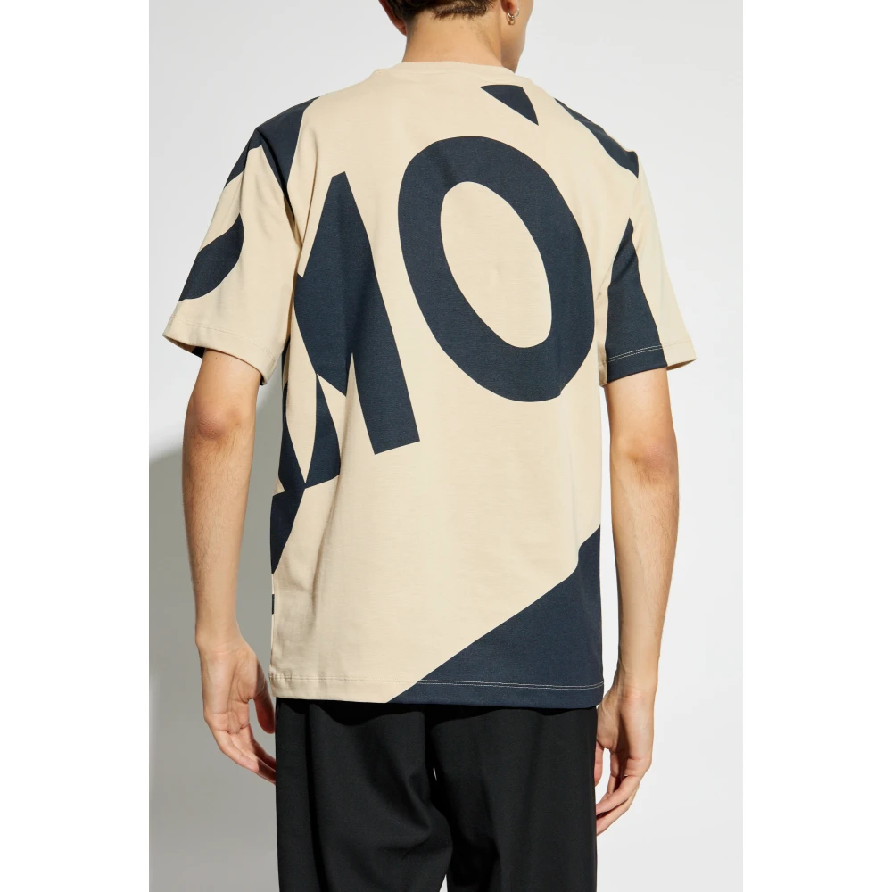 Salvatore Ferragamo T-shirt met logo Beige Heren