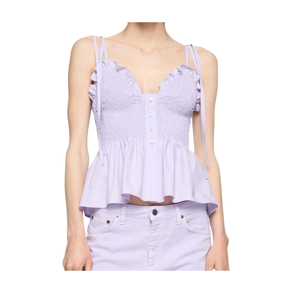 Dondup Women's Purple Sleeveless Tops, M, Blusa
