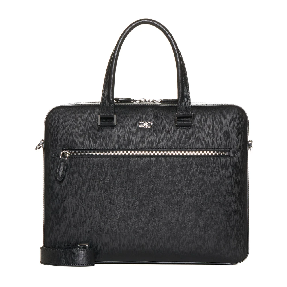 Salvatore Ferragamo Gancini Revival Portfölj Black, Herr