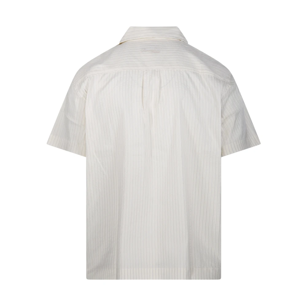 Dunst Crème Gestreept Shirt White Heren