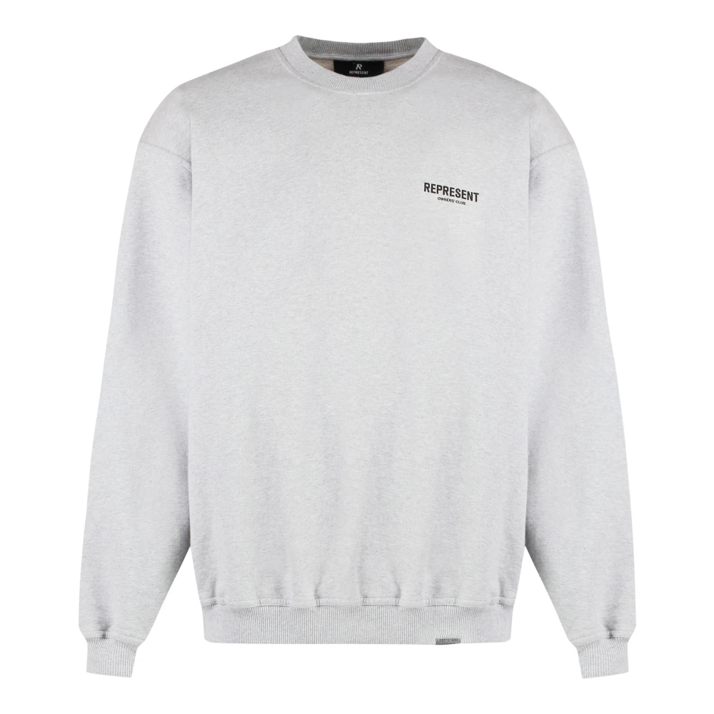 Represent Men's Gray Sweatshirts, S, Maxi Print Cotton Sweatshirt