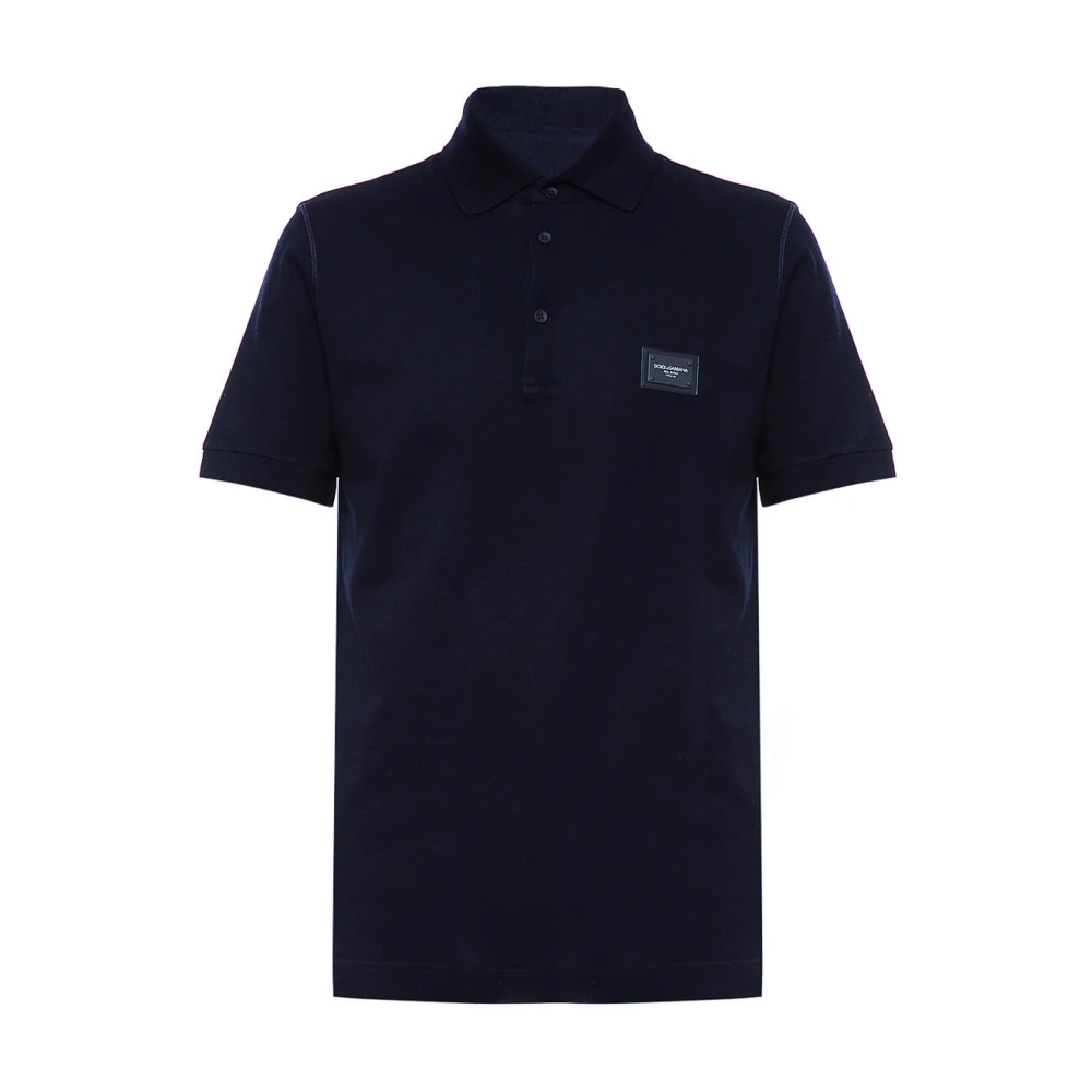 Dolce & Gabbana Men's Blue Cotton-Piqué Polo Shirt