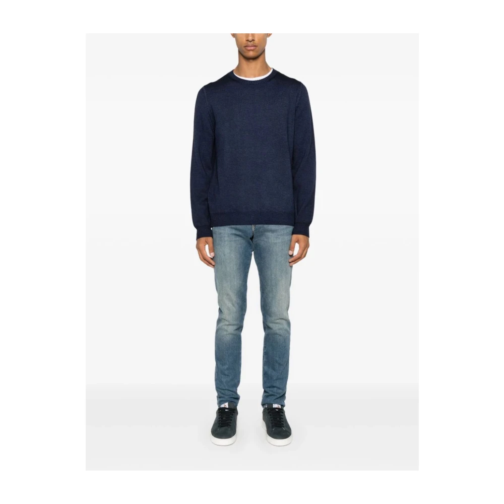 Fedeli Ronde Hals Truien Blue Heren