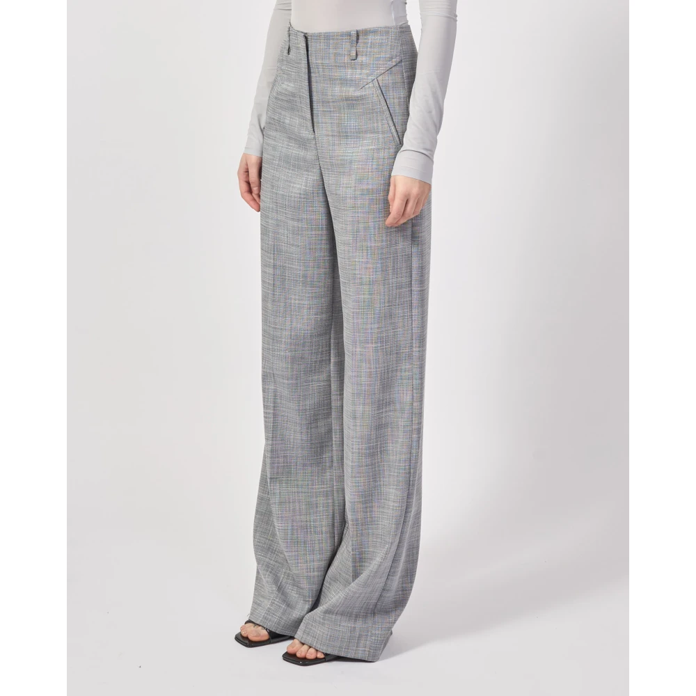 PATRIZIA PEPE Hoge taille crepe broek zachte pasvorm Gray Dames