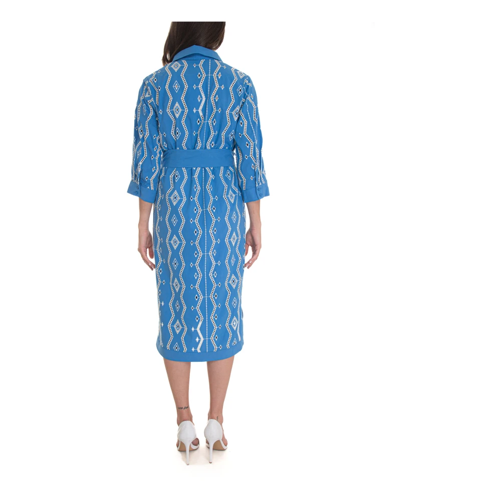 Suncoo Open-Work Chemisier Jurk met Afneembare Onderjurk Multicolor Dames