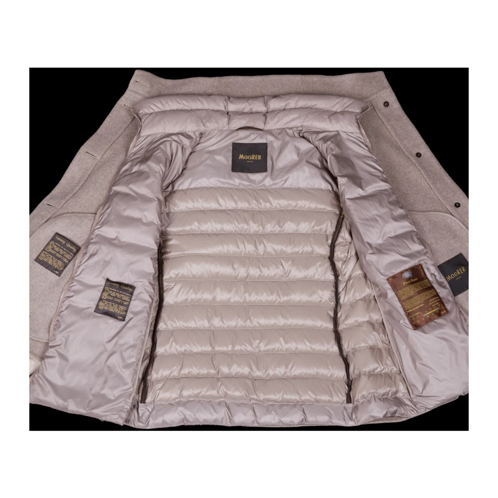 Moorer Geometrische Pea Coat met Afneembare Donsjas Beige Dames