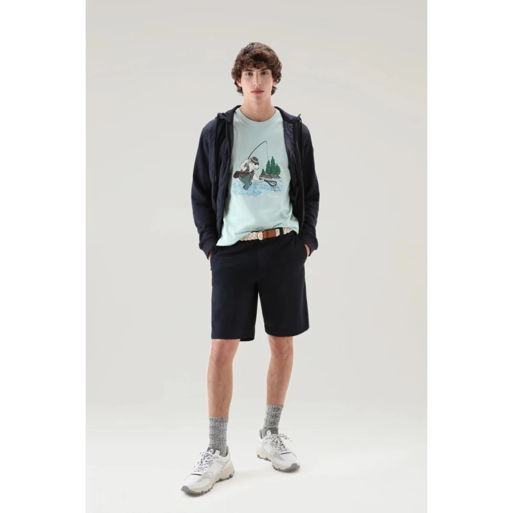 Woolrich Klassieke Chino Shorts Blue Heren