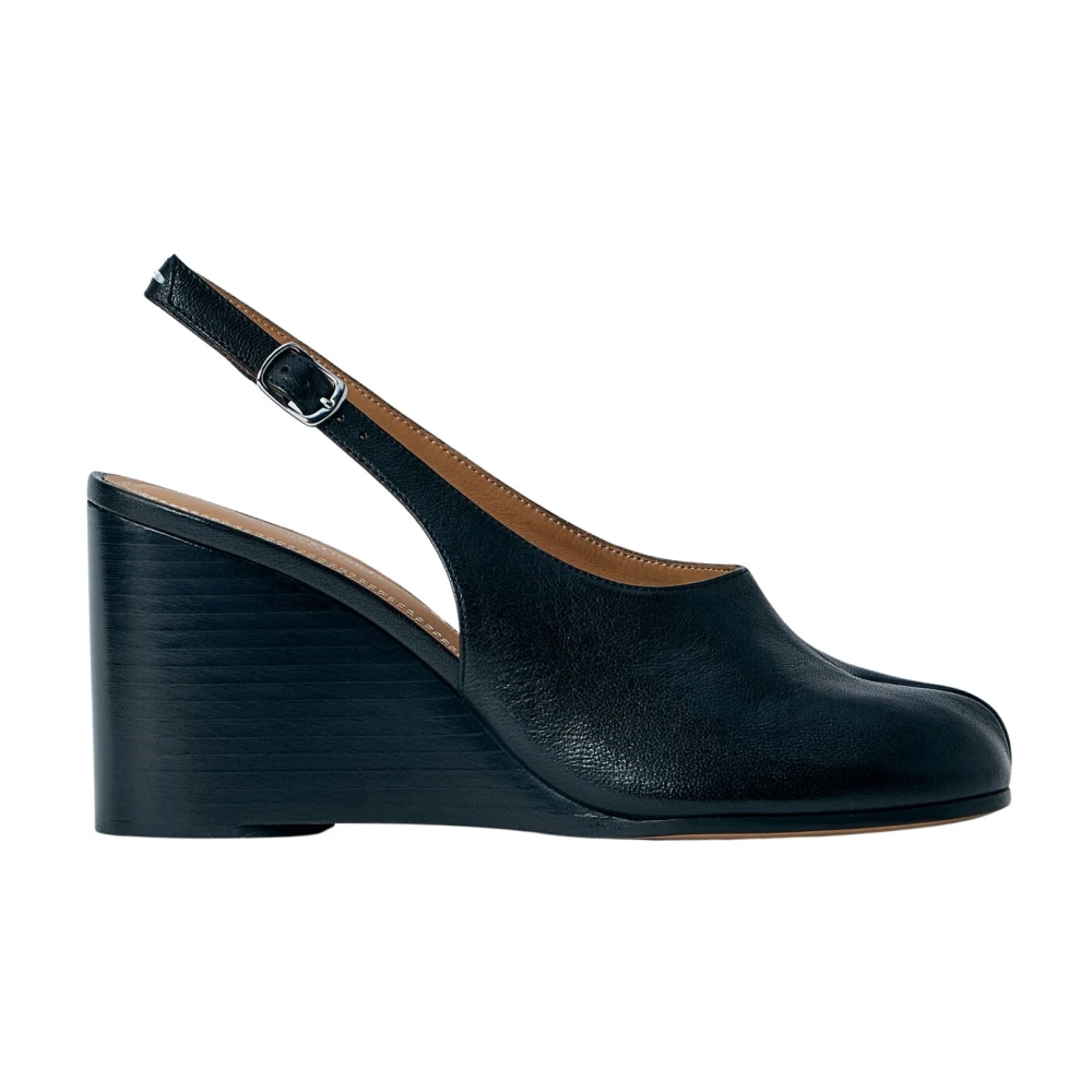 Maison Margiela Women's Black Tabi Wedge Slingback