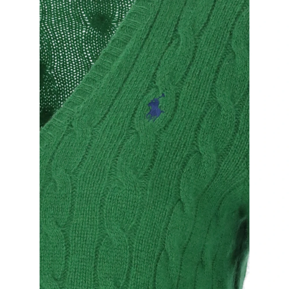 Ralph Lauren Groene wollen trui met V-hals Green Dames
