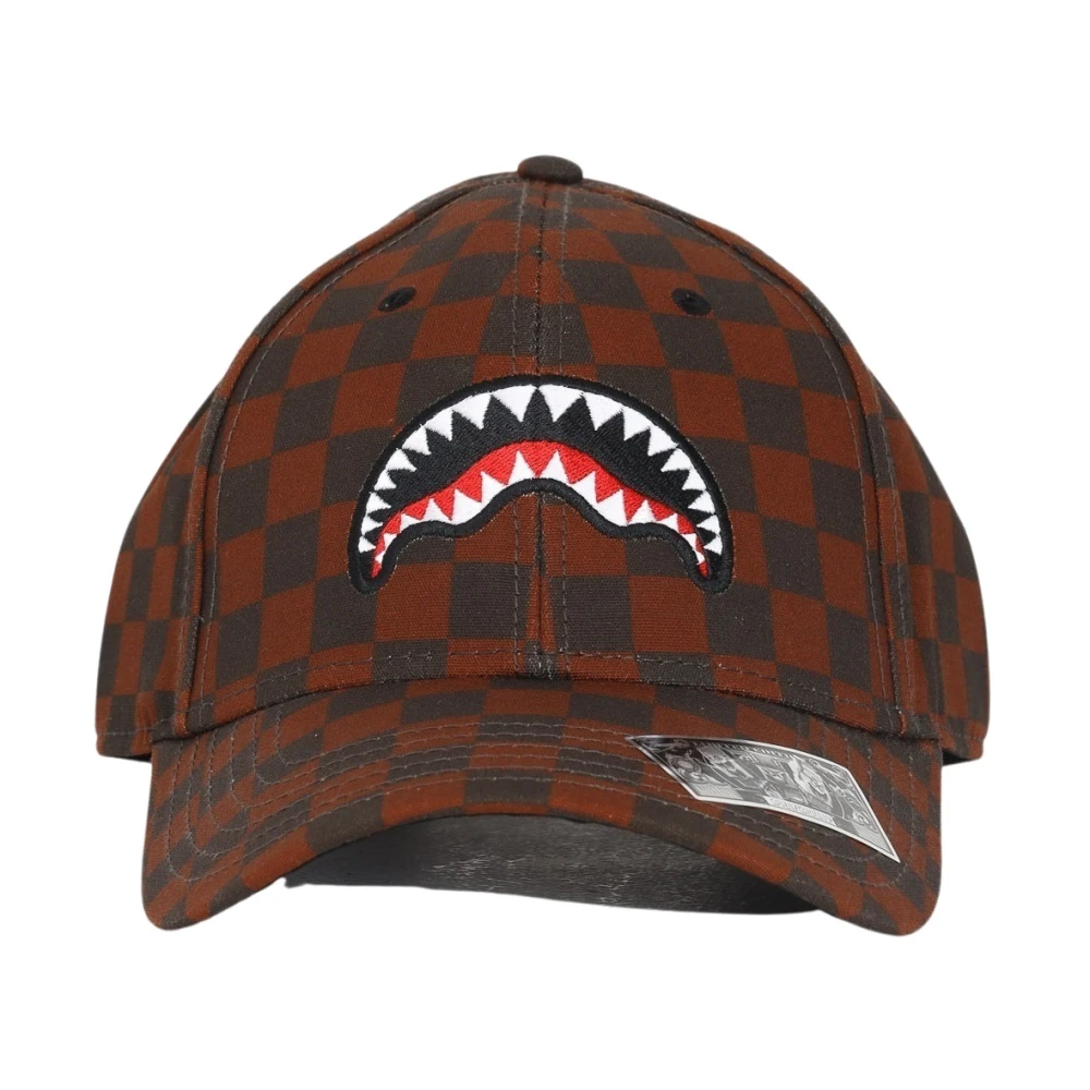 Sprayground Bruin Geruit Geborduurd Hoed Brown Unisex