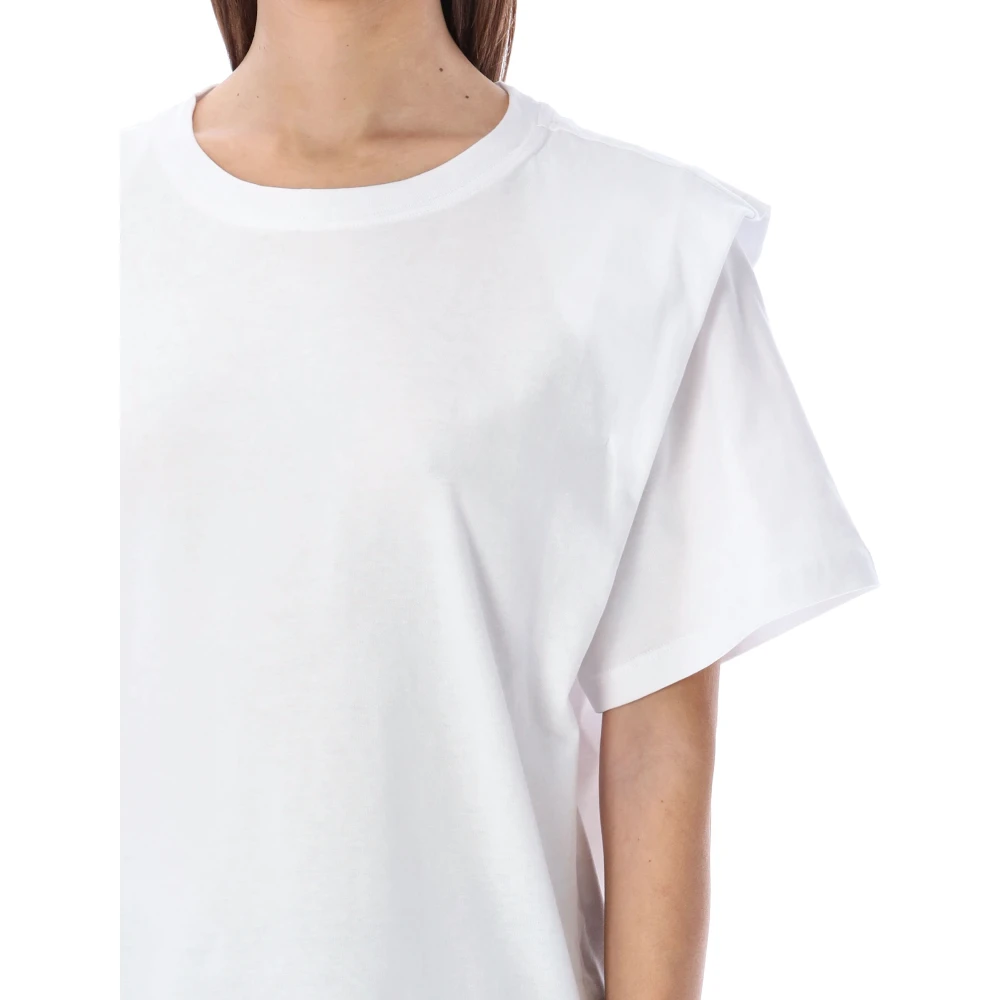 Isabel Marant Étoile Wit Katoenen T-shirt met Gewatteerde Schouders White Dames