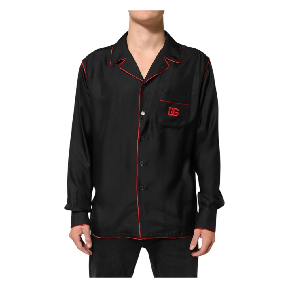 Dolce & Gabbana Mannelijk Zwart Overhemden Heren, M, Casual Overhemd