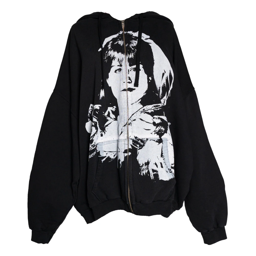Vaquera Zwarte Bride Zip-Up Hoodie Oversized Black Dames