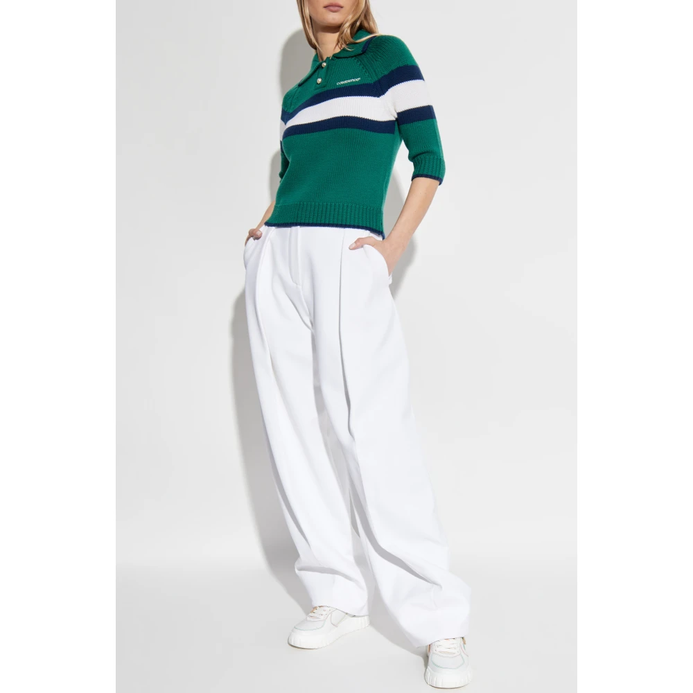 Casablanca Polo met geborduurd logo Green Dames