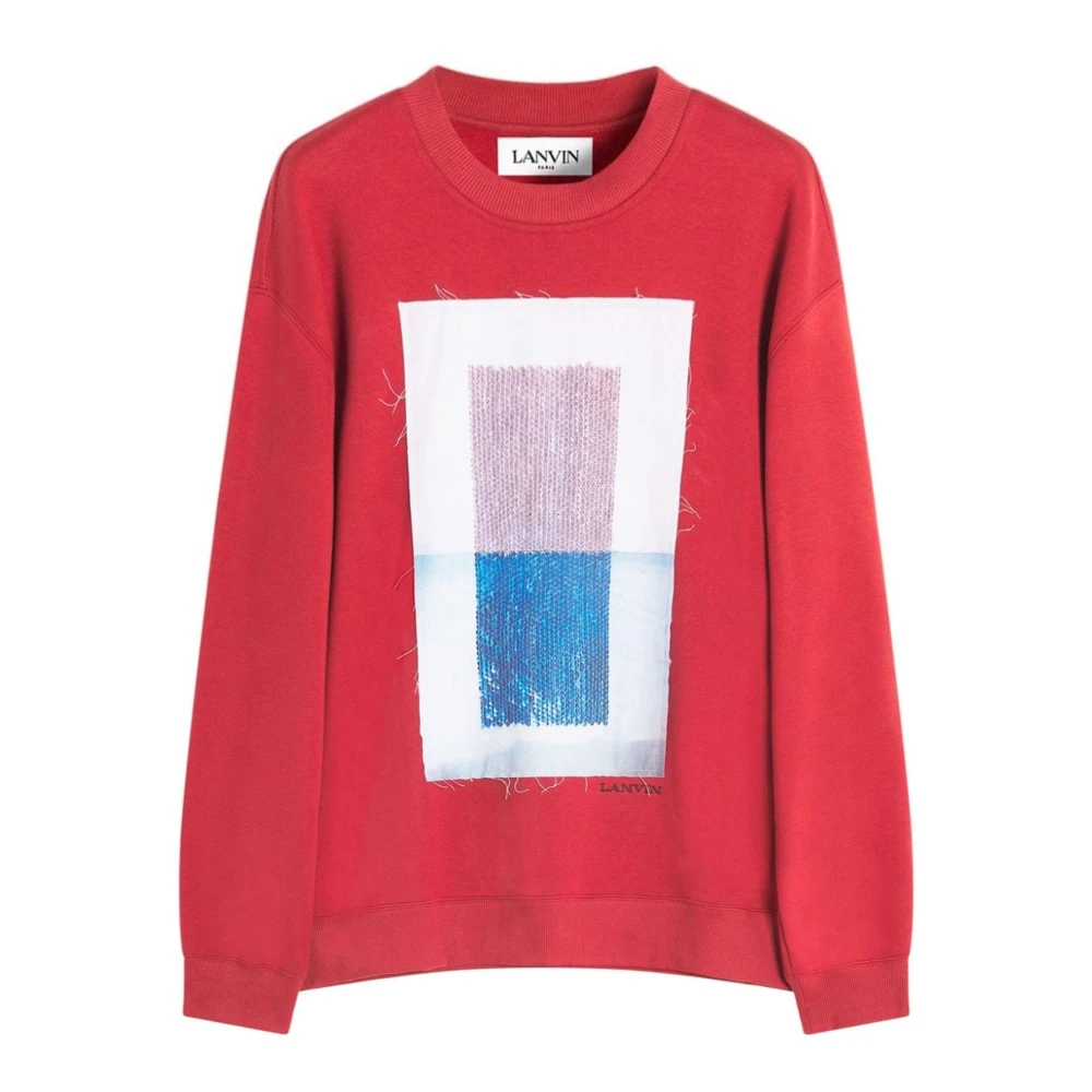 Lanvin Rode Archiefprint Sweater Red Heren