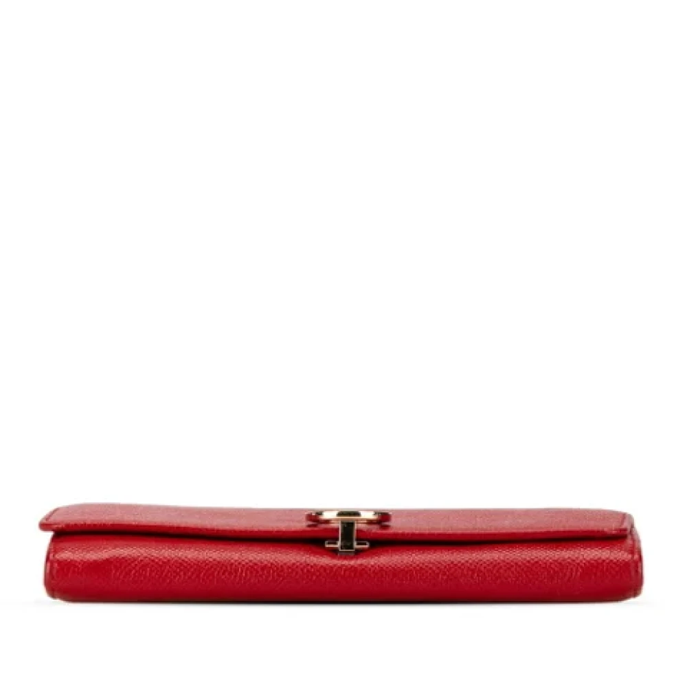 Bvlgari Vintage Pre-owned Leather wallets Red Dames