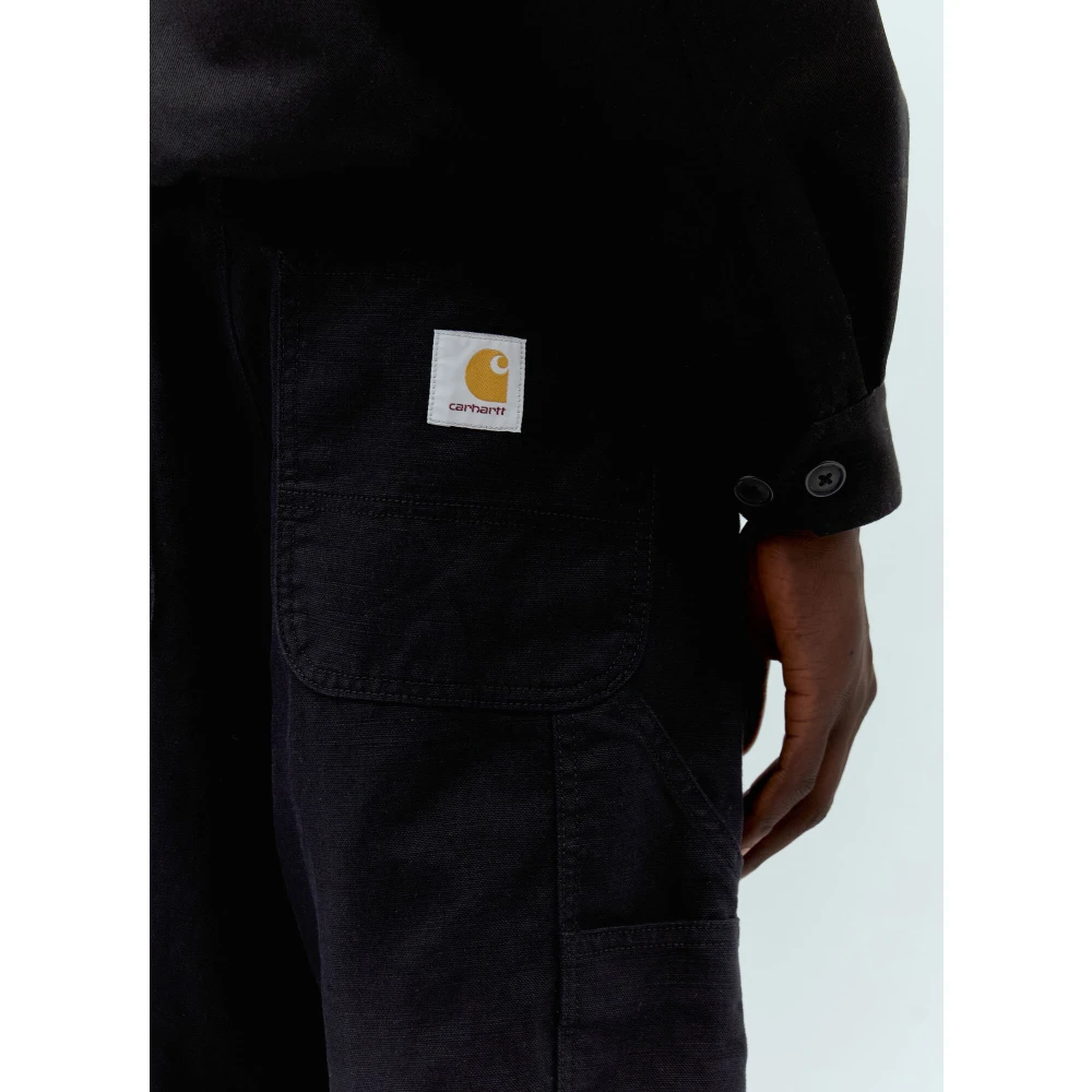 Carhartt WIP Dubbele Knie Linnen Broek Black Heren