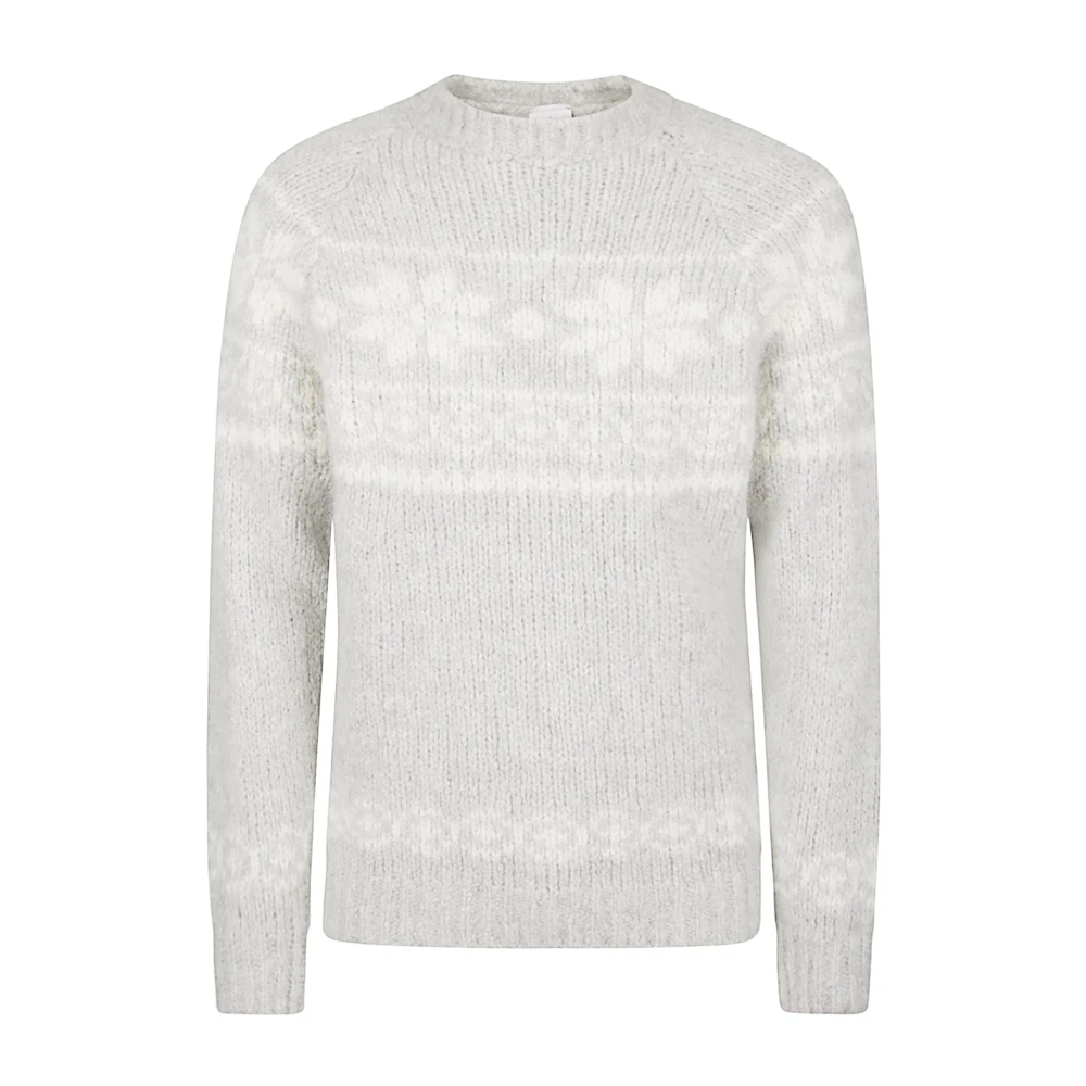 Eleventy Berg Jacquard Cashmere Alpaca Sweater Gray Heren